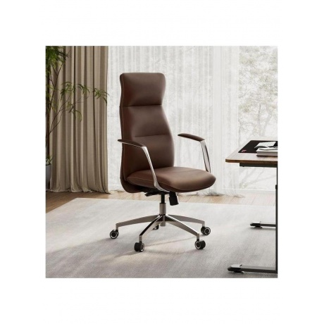 Эргономичное кресло руководителя Eureka OC08-BR, коричневое - фото 7