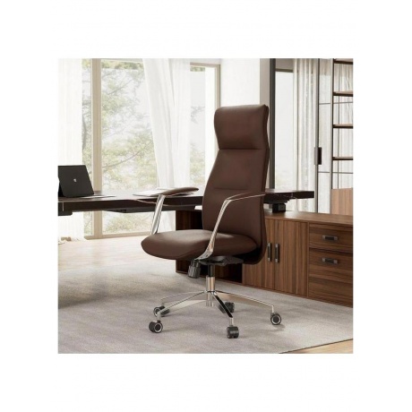 Эргономичное кресло руководителя Eureka OC08-BR, коричневое - фото 8