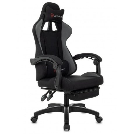 Кресло игровое Zombie Shadow черный/серый с подголов. крестов. п...