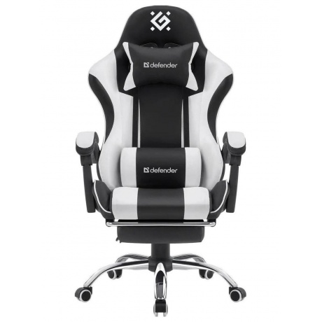 Кресло игровое Defender TIOS BLACK/WHITE PU 64055 - фото 2