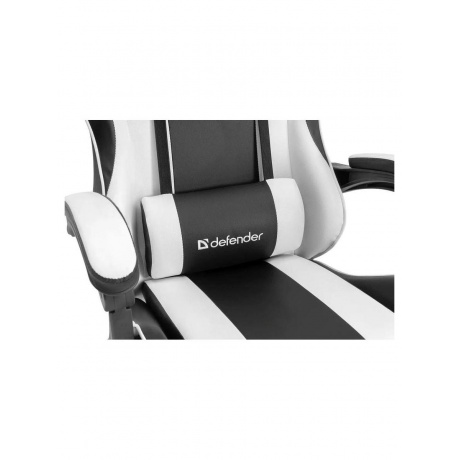 Кресло игровое Defender TIOS BLACK/WHITE PU 64055 - фото 9