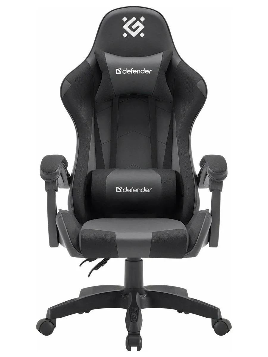 Кресло игровое Defender OKAS BLACK/GREY PU - фото 2