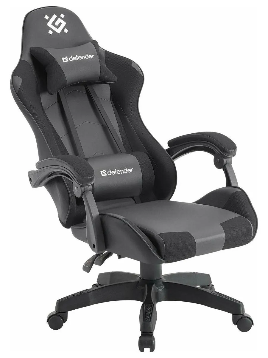Кресло игровое Defender OKAS BLACK/GREY PU - фото 3