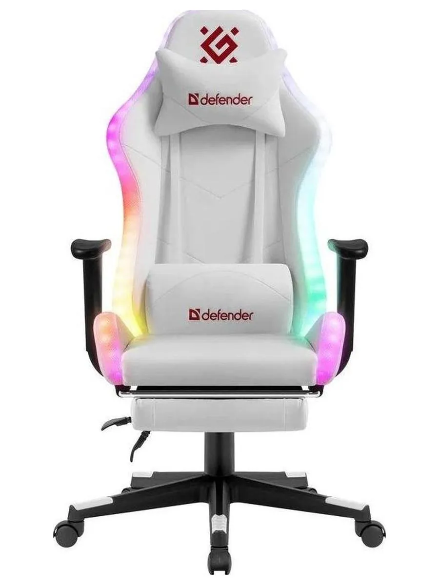 Кресло игровое Defender Watcher Белый, подсветка, полиуретан - фото 2