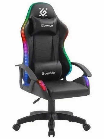 Кресло игровое Defender Factor X RGB, Черный, класс 2, PU