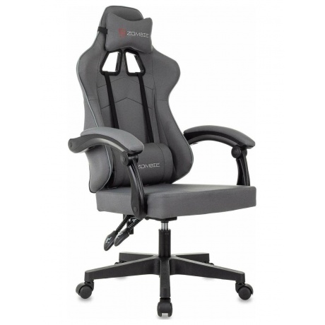 Кресло игровое Zombie Zoom Fabric серый Neo Grey крестов. пластик - фото 1