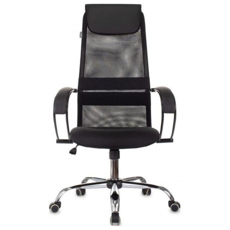 

Кресло руководителя Бюрократ CH-607BS черный, сетка/ткань, крестов. металл хром