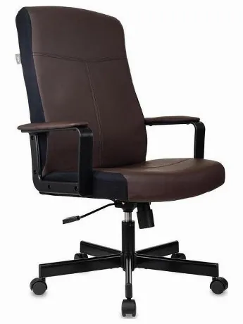 Кресло руководителя Бюрократ DOMINUS-BR коричневый/черный, искус...