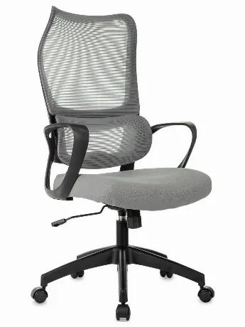 Кресло руководителя Бюрократ Sigma 2 серый, сетка/ткань, крестов...