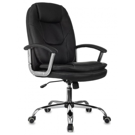 

Кресло руководителя Бюрократ CH-868SL черный, эко.кожа, крестов. металл хром