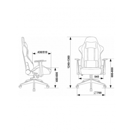 Кресло игровое Zombie Neo 3C1 серый, крестов. пластик - фото 12