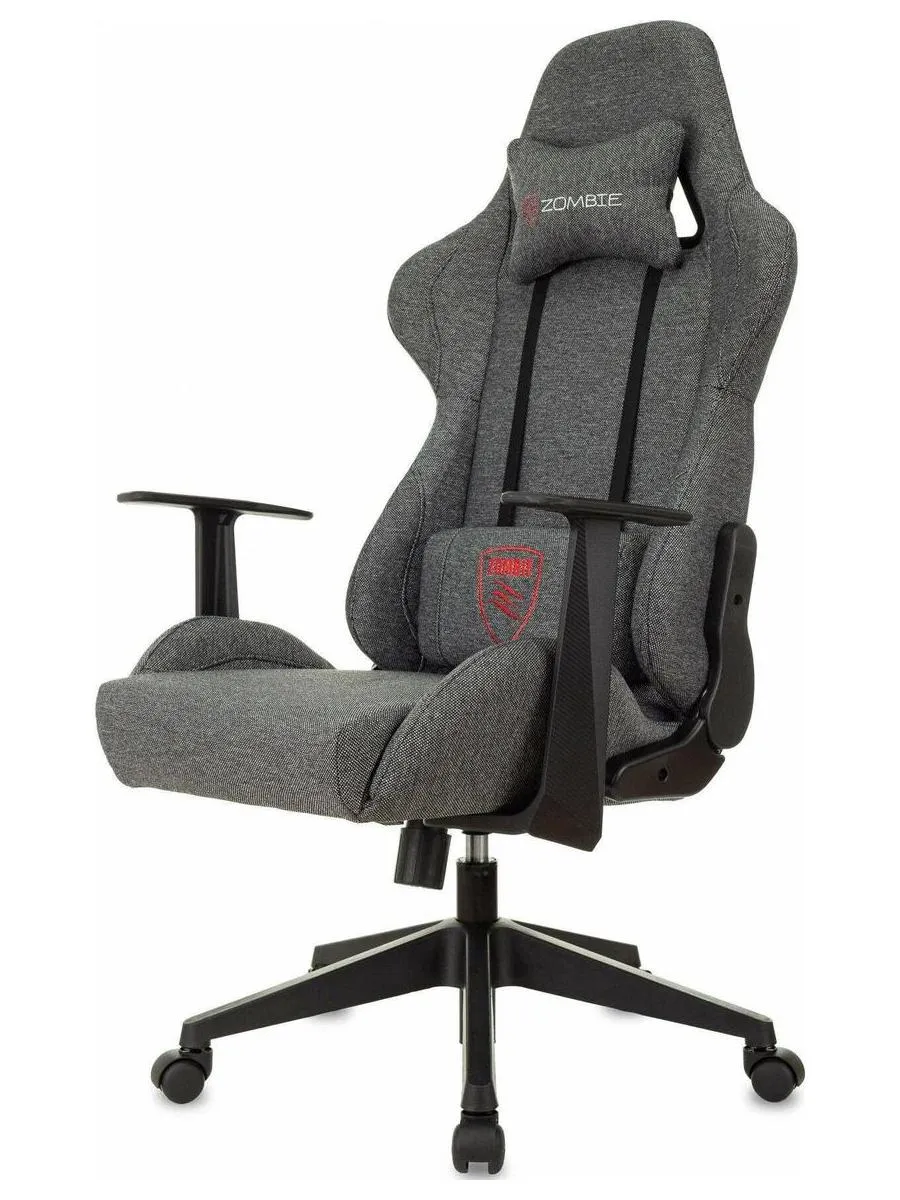 Кресло игровое Zombie Neo 3C1 серый, крестов. пластик - фото 3