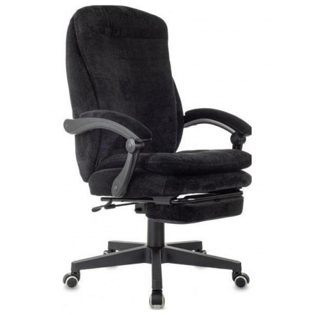 

Кресло руководителя Бюрократ T-9950MSG-F Fabric черный Light-20, крестов. пластик, подст. для ног