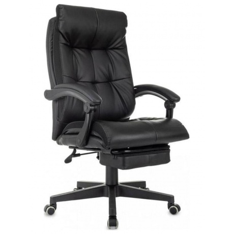 Кресло руководителя Бюрократ CH-824MSG-BF черный экокожаткань крестов пластик подст для ног 12884₽