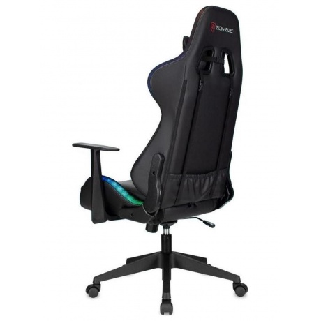 Кресло игровое Zombie GAME RGB черный эко.кожа/ткань крестов. пластик - фото 4