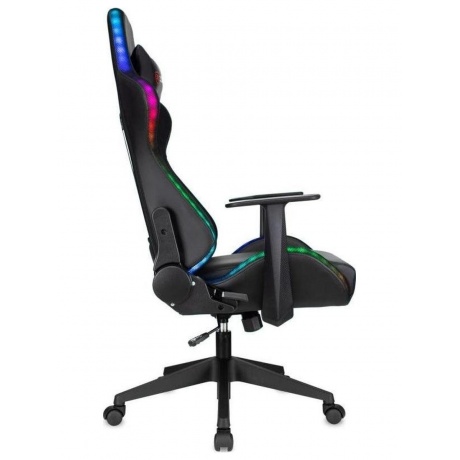 Кресло игровое Zombie GAME RGB черный эко.кожа/ткань крестов. пластик - фото 7