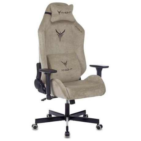 Кресло игровое Knight N1 Fabric бежевый Light-21 с подголов. крестовина металл