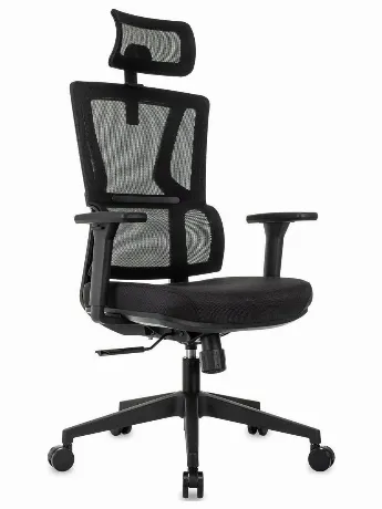 Кресло руководителя Бюрократ MC-711N-H черный, сетка/ткань, с по...