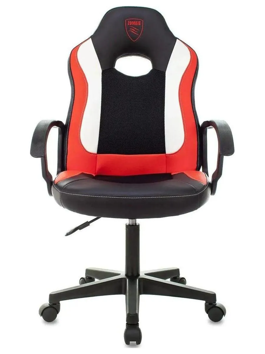 Кресло игровое Zombie 11LT черный/красный текстиль/эко.кожа крестовина пластик - фото 2