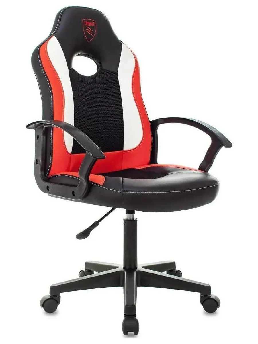Кресло игровое Zombie 11LT черный/красный текстиль/эко.кожа крестовина пластик - фото 1