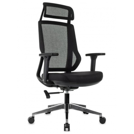 

Кресло руководителя Бюрократ MC-412N-H черный сетка/ткань с подголов. крестов. металл хром