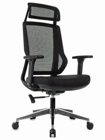 Кресло руководителя Бюрократ MC-412N-H черный сетка/ткань с подг...