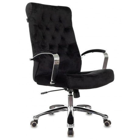 

Кресло руководителя Бюрократ T-9928SL Fabric черный Italia Black, крестов. металл хром
