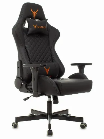 Кресло игровое Knight ARMOR черный ромбик эко.кожа с подголов. к...