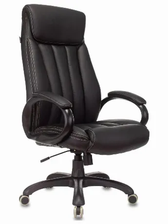 Кресло руководителя Бюрократ T-9922N Leather Venge Black черный,...