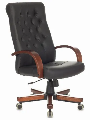 Кресло руководителя Бюрократ T-9928WALNUT/ECO черный, эко.кожа, ...