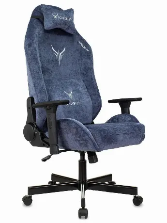 Кресло игровое Knight N1 Fabric синий Light-27 с подголов. крест...