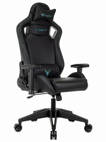 Кресло игровое Knight Outrid Smile черный эко.кожа крестов. плас...