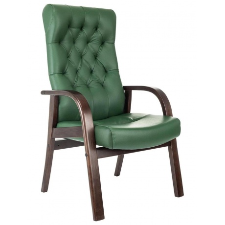 

Кресло Бюрократ T-9928WALNUT-CF, зеленый, кожа, на ножках, дерево