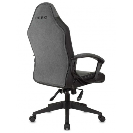 Кресло игровое Zombie Hero серый текстиль/эко.кожа крестов. пластик - фото 4