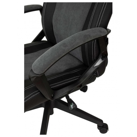 Кресло игровое Zombie Hero серый текстиль/эко.кожа крестов. пластик - фото 5