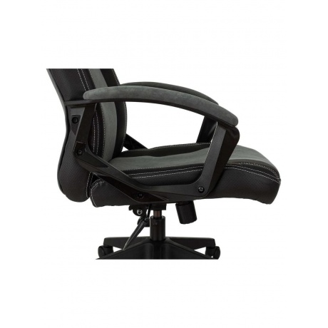 Кресло игровое Zombie Hero серый текстиль/эко.кожа крестов. пластик - фото 8