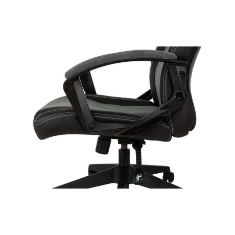 Кресло игровое Zombie Hero серый текстиль/эко.кожа крестов. пластик - фото 9