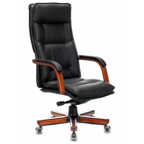 Кресло руководителя Бюрократ T-9927WALNUTBLACK черный кожа крестовина дерево 33036₽