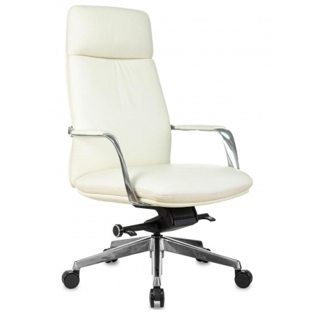 Кресло руководителя Бюрократ _VEGA белый, кожа, крестов. алюминий - фото 1