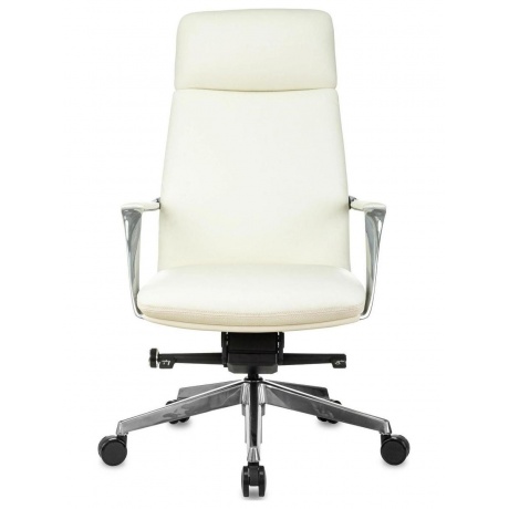 Кресло руководителя Бюрократ _VEGA белый, кожа, крестов. алюминий - фото 2