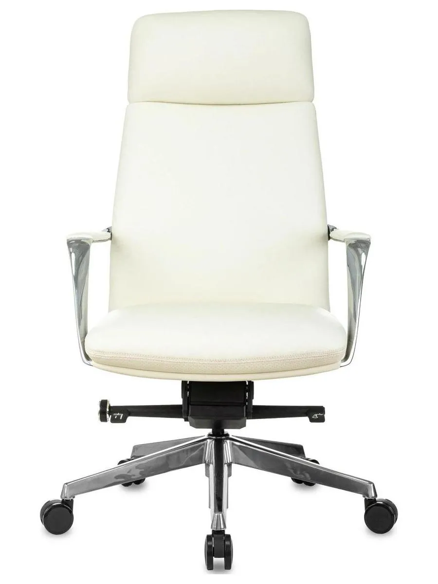 Кресло руководителя Бюрократ _VEGA белый, кожа, крестов. алюминий - фото 2