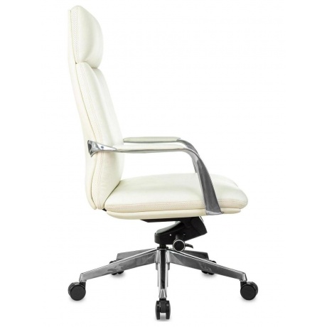 Кресло руководителя Бюрократ _VEGA белый, кожа, крестов. алюминий - фото 3