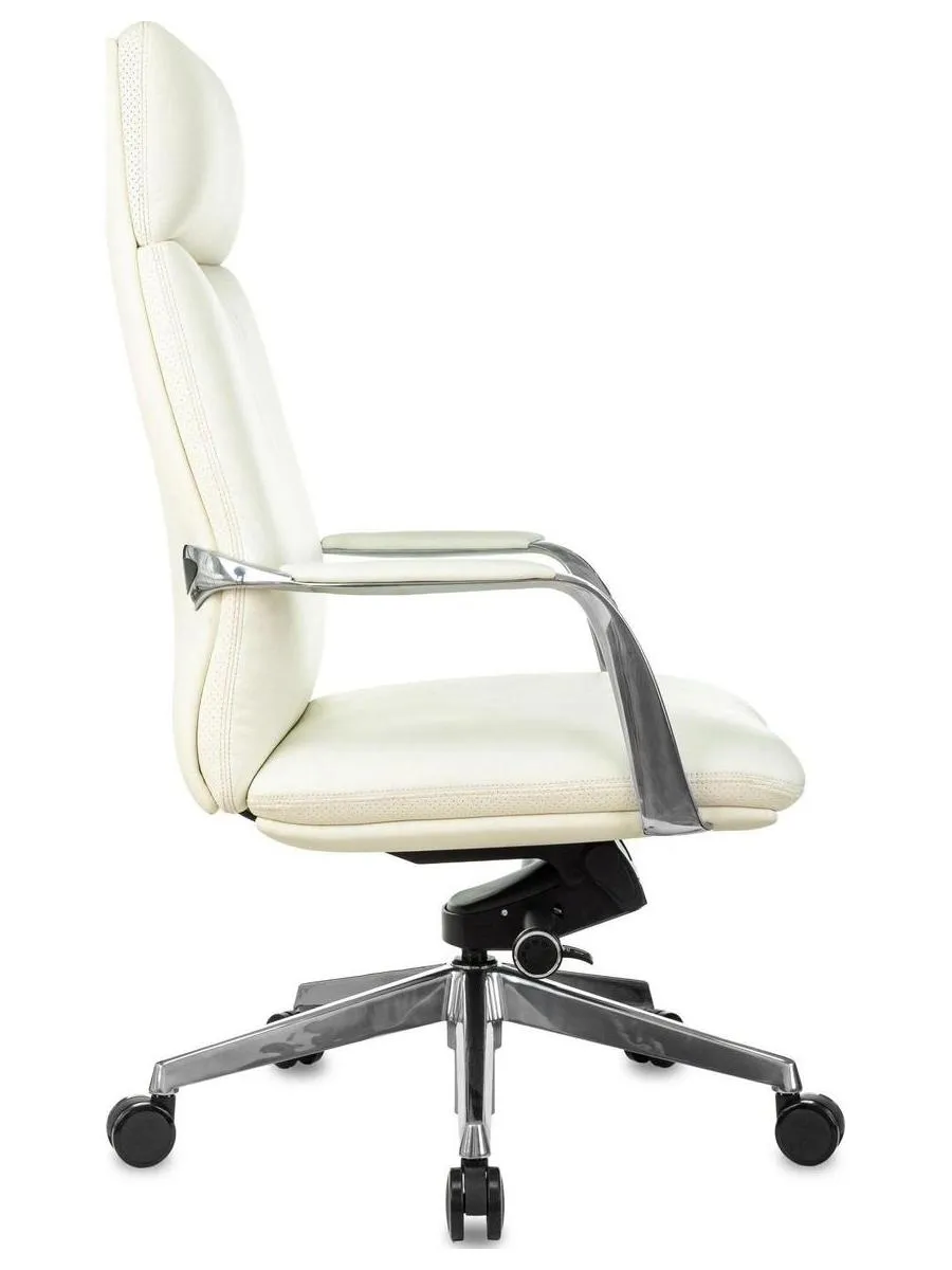Кресло руководителя Бюрократ _VEGA белый, кожа, крестов. алюминий - фото 3