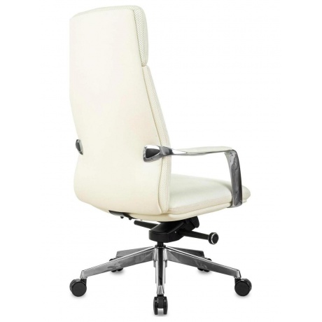 Кресло руководителя Бюрократ _VEGA белый, кожа, крестов. алюминий - фото 4