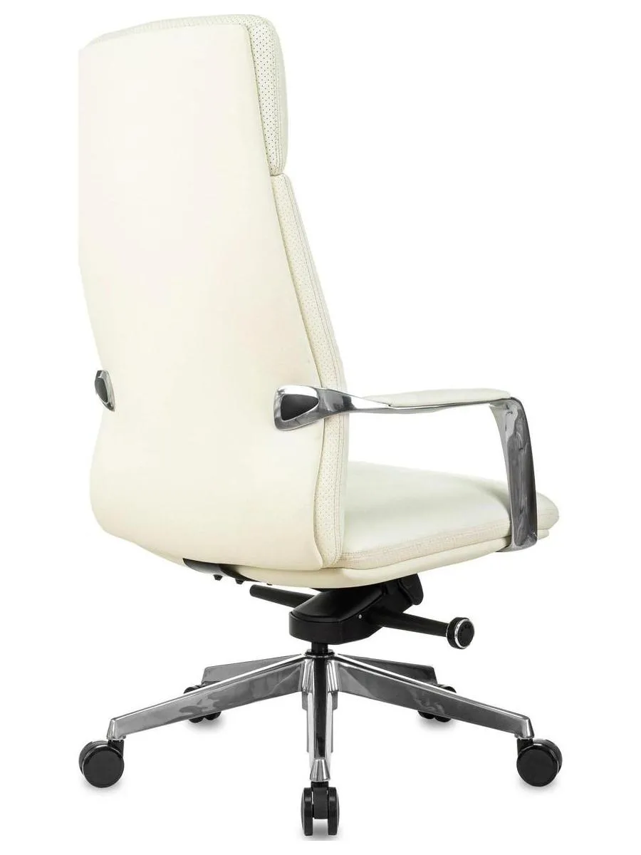 Кресло руководителя Бюрократ _VEGA белый, кожа, крестов. алюминий - фото 4