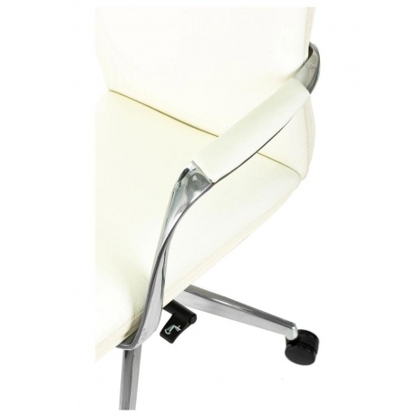 Кресло руководителя Бюрократ _VEGA белый, кожа, крестов. алюминий - фото 5