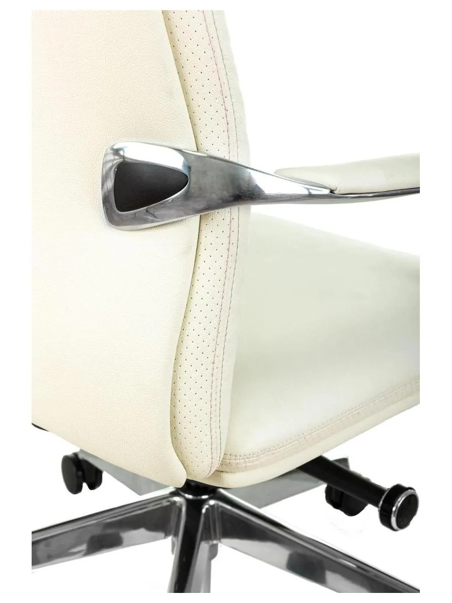 Кресло руководителя Бюрократ _VEGA белый, кожа, крестов. алюминий - фото 8