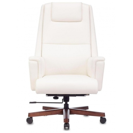 Кресло руководителя Бюрократ _DUKE белый, кожа, крестовина металл/дерево - фото 2