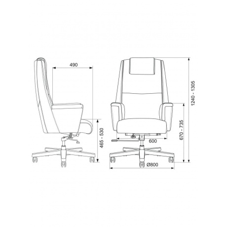 Кресло руководителя Бюрократ _DUKE белый, кожа, крестовина металл/дерево - фото 14