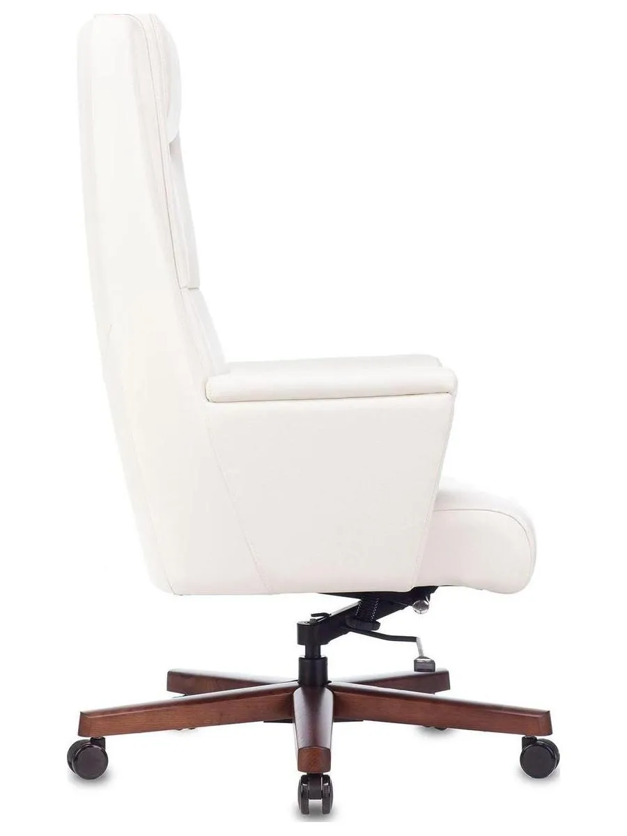 Кресло руководителя Бюрократ _DUKE белый, кожа, крестовина металл/дерево - фото 3